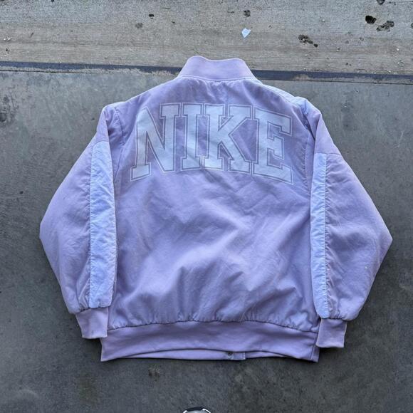 Team Nike Women’s purple varsity satin bomber jacket size medium - Picture 2 of 8